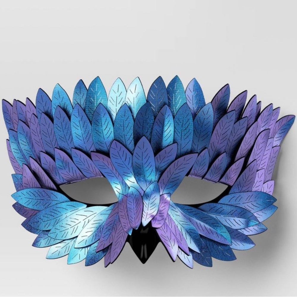 Blue and Purple Feather Masquerade Mask
